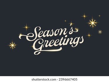 Season greetings typography composition. Decorative design element for postcards, prints, posters