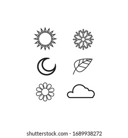 season icon design vector illustration pack