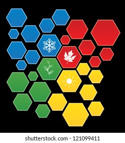 season icon set background