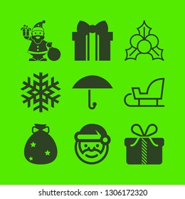 season icon set with gift, santa and snowflake vector illustration
