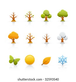 Season Icon set for multiple applications. In Adobe Illustrator EPS 8.