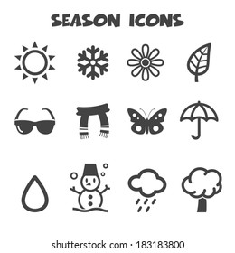 Season Icons, Mono Vector Symbols