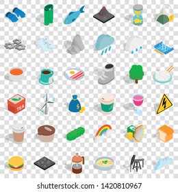 Season icons set. Isometric style of 36 season vector icons for web for any design