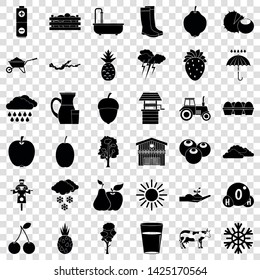 Season icons set. Simple style of 36 season vector icons for web for any design