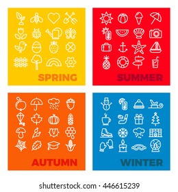 season icons - spring, summer, autumn, winter