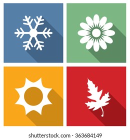 Season Icons Vector Illustration.