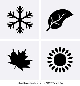 Season icons. Vector for web