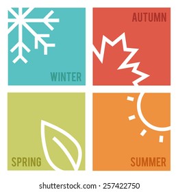 Season icons.Vector illustration. - Shutterstock ID 257422750