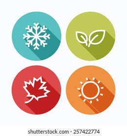 Season icons.Vector illustration. - Shutterstock ID 257422774