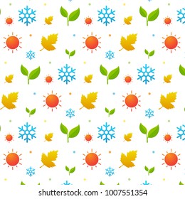 Season pattern design of Summer, Spring, Autumn, Winter. Vector illustration