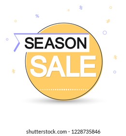 Season Sale banner design template, discount tag, vector illustration