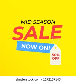 Season sale card template with shopping label.