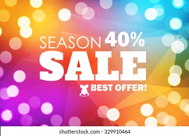 Season Sale. Colorful Banner. Christmas Design. Vector illustration