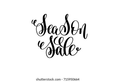 season sale hand lettering for black friday, modern ink brush calligraphy vector illustration isolated on white background