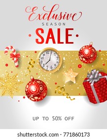 Season Sale Lettering with Baubles