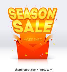 Season sale poster illustration. Sale Flyer design. Sale banner discount Background