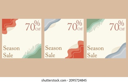 season sale social media post template collection