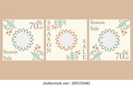 season sale social media post template collection