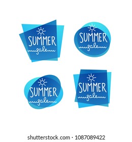 season sale, water vector discount banner template design with doodle lettering composition 