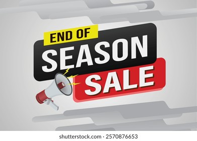 Season sale word mega phone concept vector illustration and 3d style, landing page, template, ui, web, mobile app, poster, banner, flyer, background, gift card, coupon, label, wallpaper

