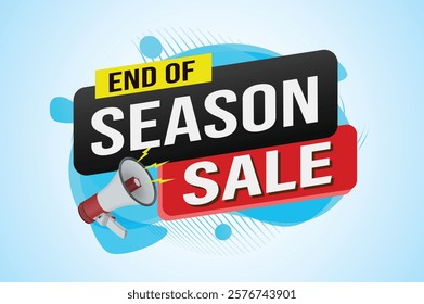 Season sale word mega phone concept vector illustration and 3d style, landing page, template, ui, web, mobile app, poster, banner, flyer, background, gift card, coupon, label, wallpaper


