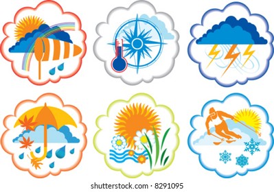 season set, weather icon, vector illustration