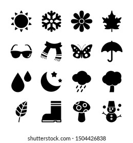 season solid icons vector design