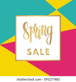 Season spring sale banner for online shopping with discount offer. Promotional email design poster.