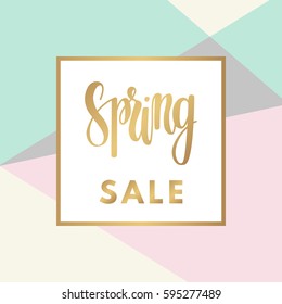 Season spring sale banner for online shopping with discount offer. Promotional email design poster.