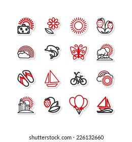 Season - summer. Set of pictures. A vector.