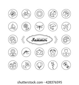 Season - summer. Set of pictures. A vector.