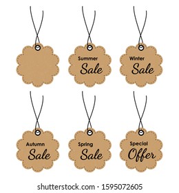 Season Taq with a String Set, Price Taq Set, Sale and Discount, Special Offer Taq