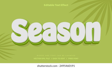 Season text effect, Season 3d editable text effect style.