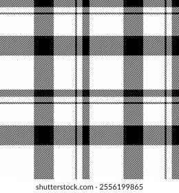 Season textile tartan vector, variation seamless check texture. Template pattern plaid fabric background in white and black colors palette.