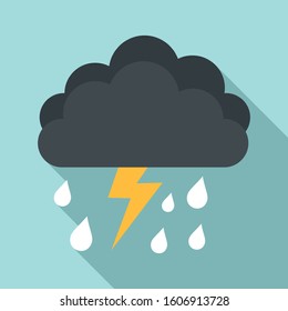 Season thunderstorm icon. Flat illustration of season thunderstorm vector icon for web design
