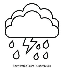 Season thunderstorm icon. Outline season thunderstorm vector icon for web design isolated on white background