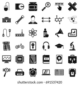 Season training icons set. Simple style of 36 season training vector icons for web isolated on white background