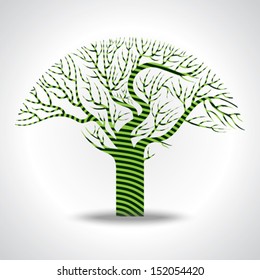 Season tree with green leaves