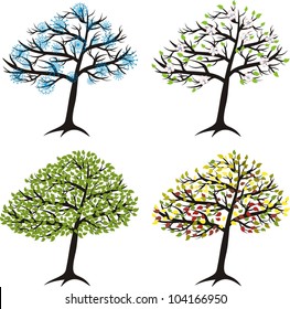 season tree for winter, spring, summer, autumn