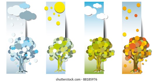 Season trees banners