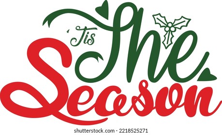 The season. vector text Calligraphic Lettering design card template. Creative typography for Holiday Greeting Gift Poster. Calligraphy Font style Banner.