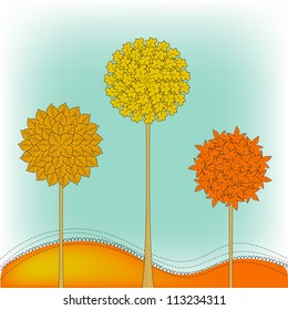 Seasonal abstract  background with trees
