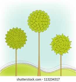 Seasonal abstract  background with trees