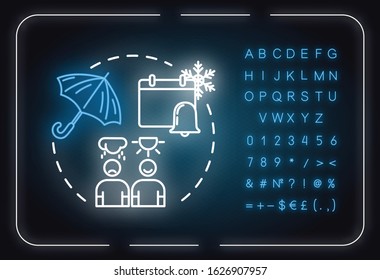 Seasonal Affective Disorder Neon Light Concept Icon. SAD. Mental Health Idea Thin Line Illustrationidea. Outer Glowing Sign With Alphabet, Numbers And Symbols. Vector Isolated RGB Color Illustration