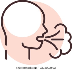 Seasonal allergy, illustration or icon, vector on white background.