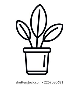 Seasonal allergy plant pot icon outline vector. Spring disease. Patient sick