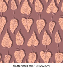 seasonal autumn fallen yellowed leaves vector seamless pattern for fabrics, prints, packaging and cards