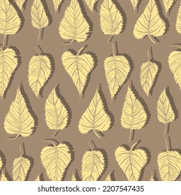 seasonal autumn fallen yellowed leaves vector seamless pattern for fabrics, prints, packaging and cards