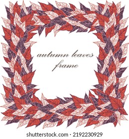 seasonal autumn frame vector design for cards, posters or flyers with fallen yellowed leaves