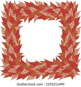 seasonal autumn frame vector design for cards, posters or flyers with fallen yellowed leaves